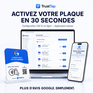 Plaque Avis Google NFC + QR — TrustTap