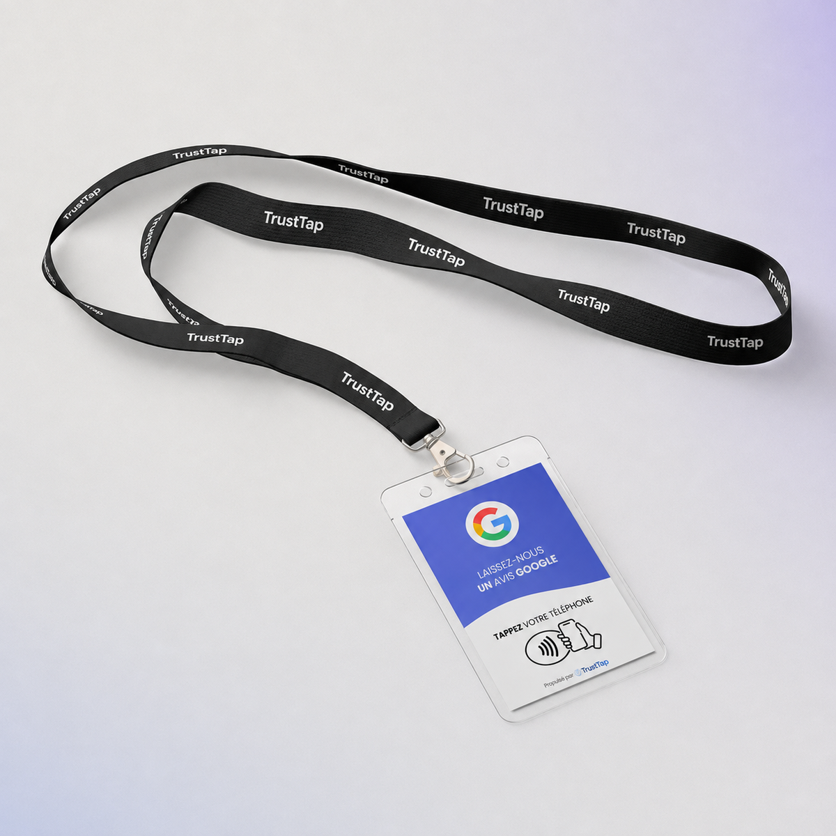 Badge NFC Avis Google avec cordon — TrustTap